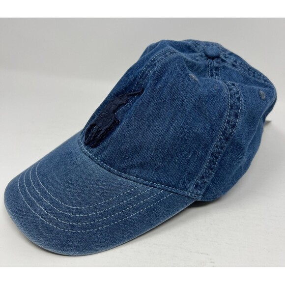 Polo Ralph Lauren Big Pony Denim Men's Blue #3 Baseball Ball Cap Hat - Picture 3 of 12